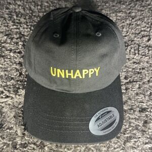 Unhappy Black Adjustable Hat
